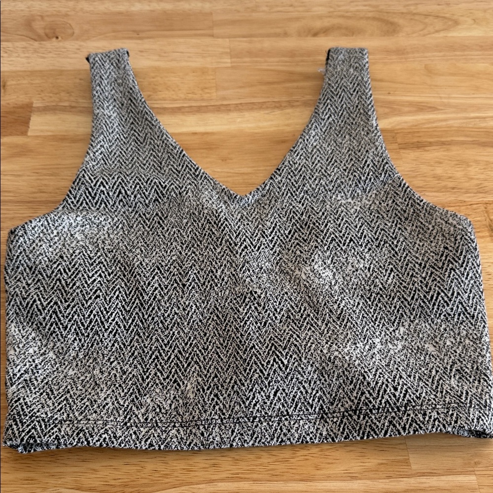 Gray Herringbone Women's Top